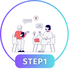 STEP1 面談で方向性や悩みを相談